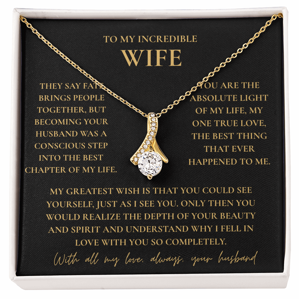 To My Wife Necklace - Romantic Gift with Message Card