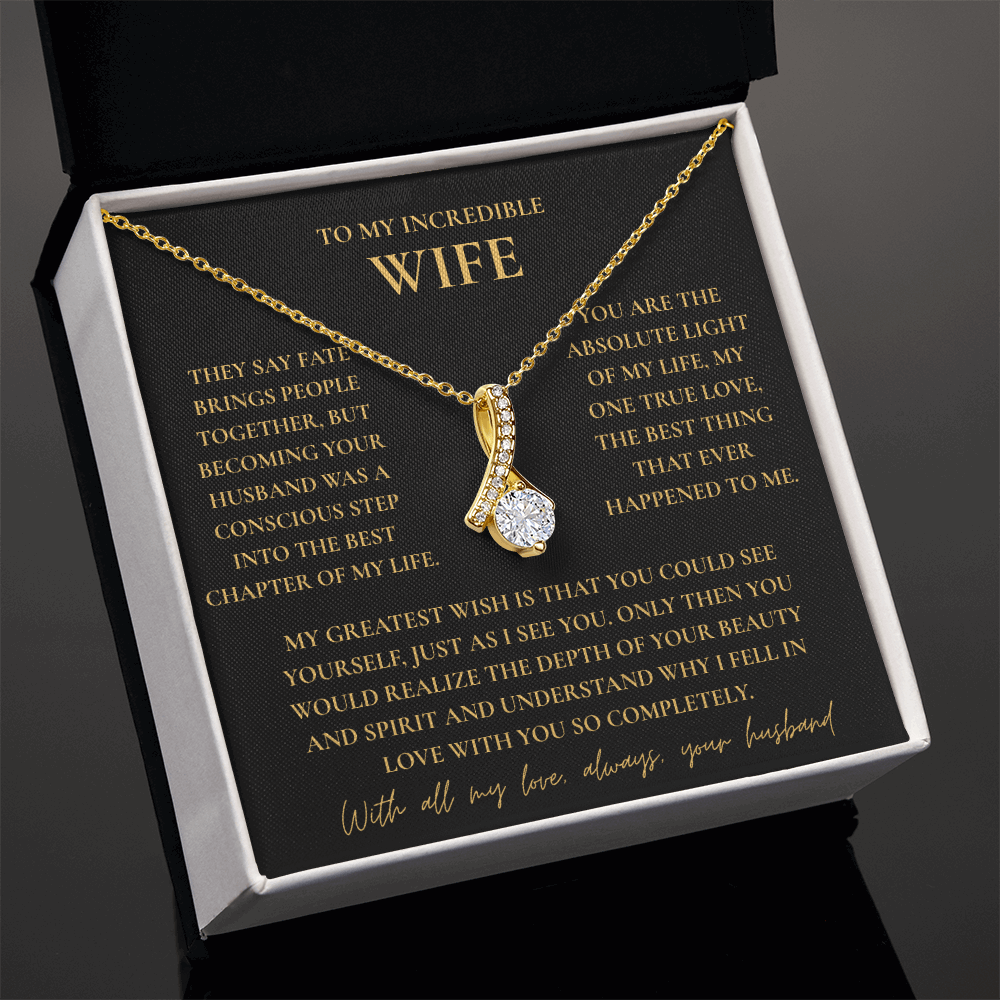To My Wife Necklace - Romantic Gift with Message Card