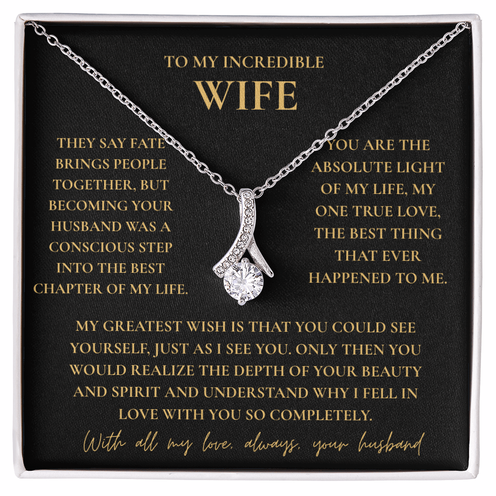 To My Wife Necklace - Romantic Gift with Message Card