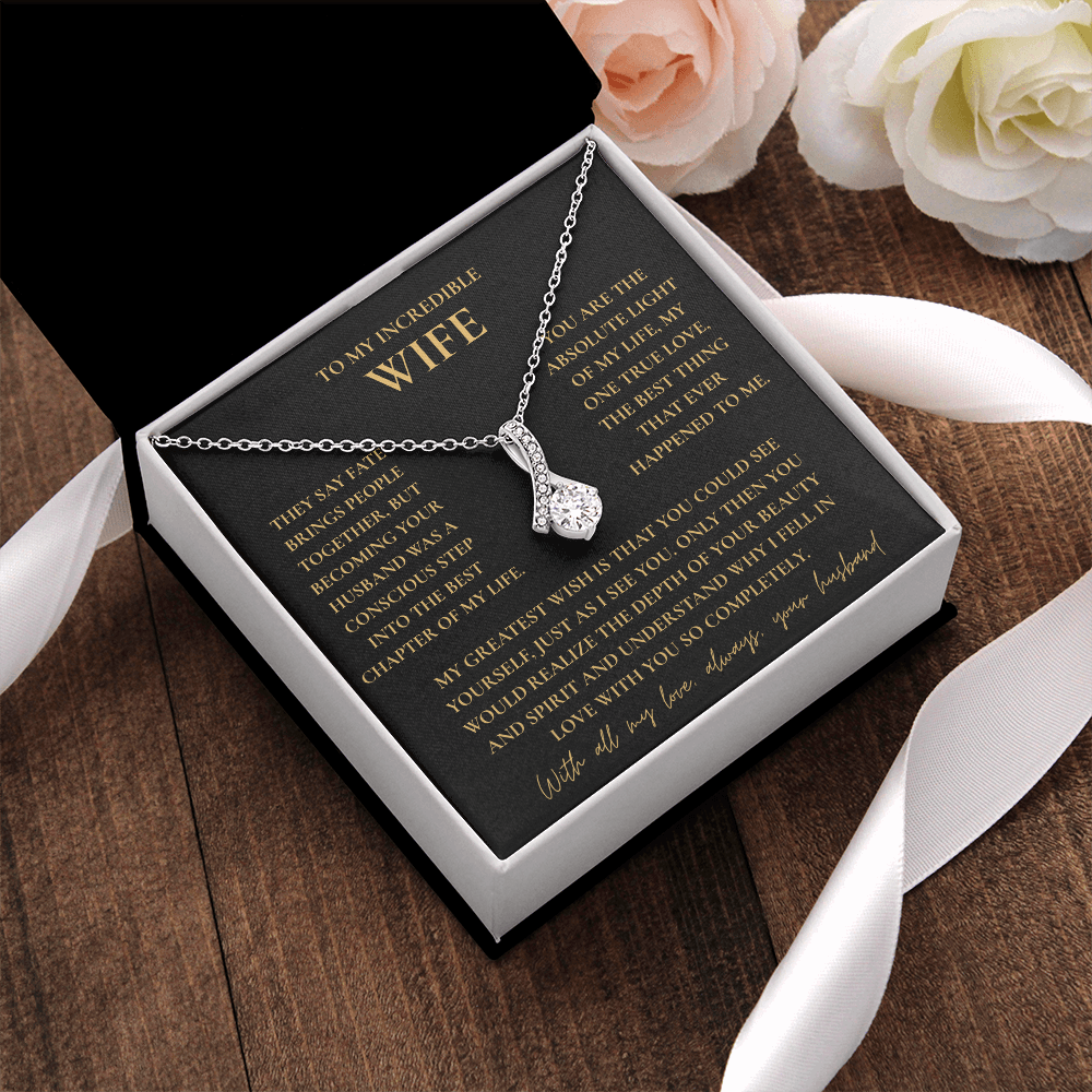 To My Wife Necklace - Romantic Gift with Message Card