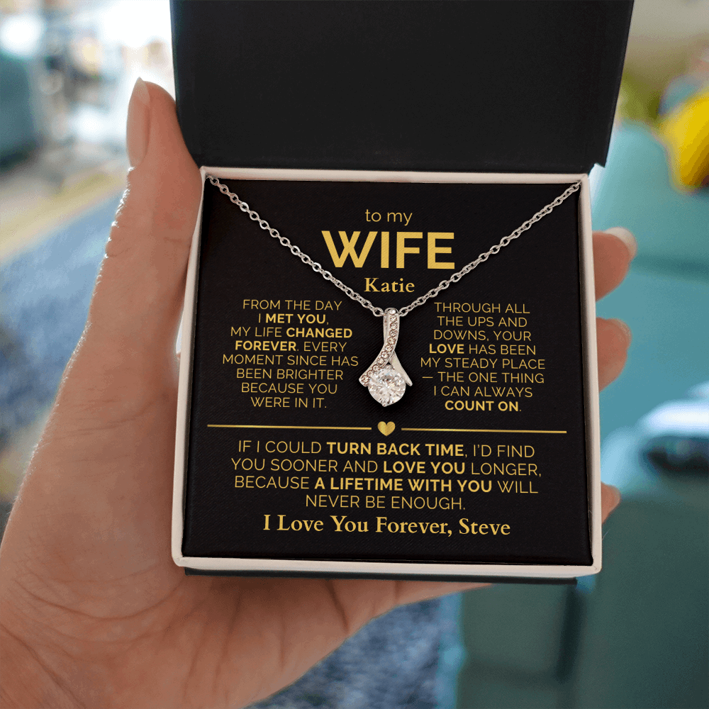 Personalized To My Wife Necklace - Heartfelt Alluring Beauty Gift Set