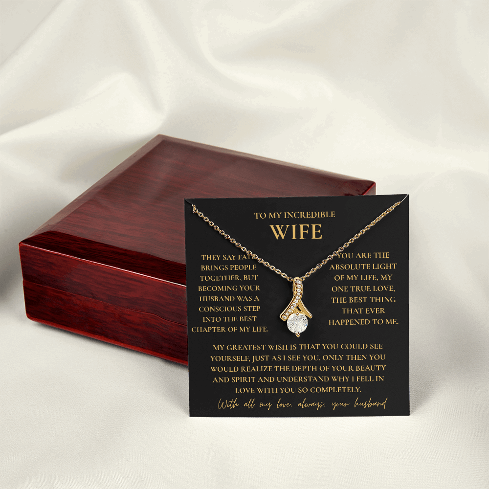 To My Wife Necklace - Romantic Gift with Message Card