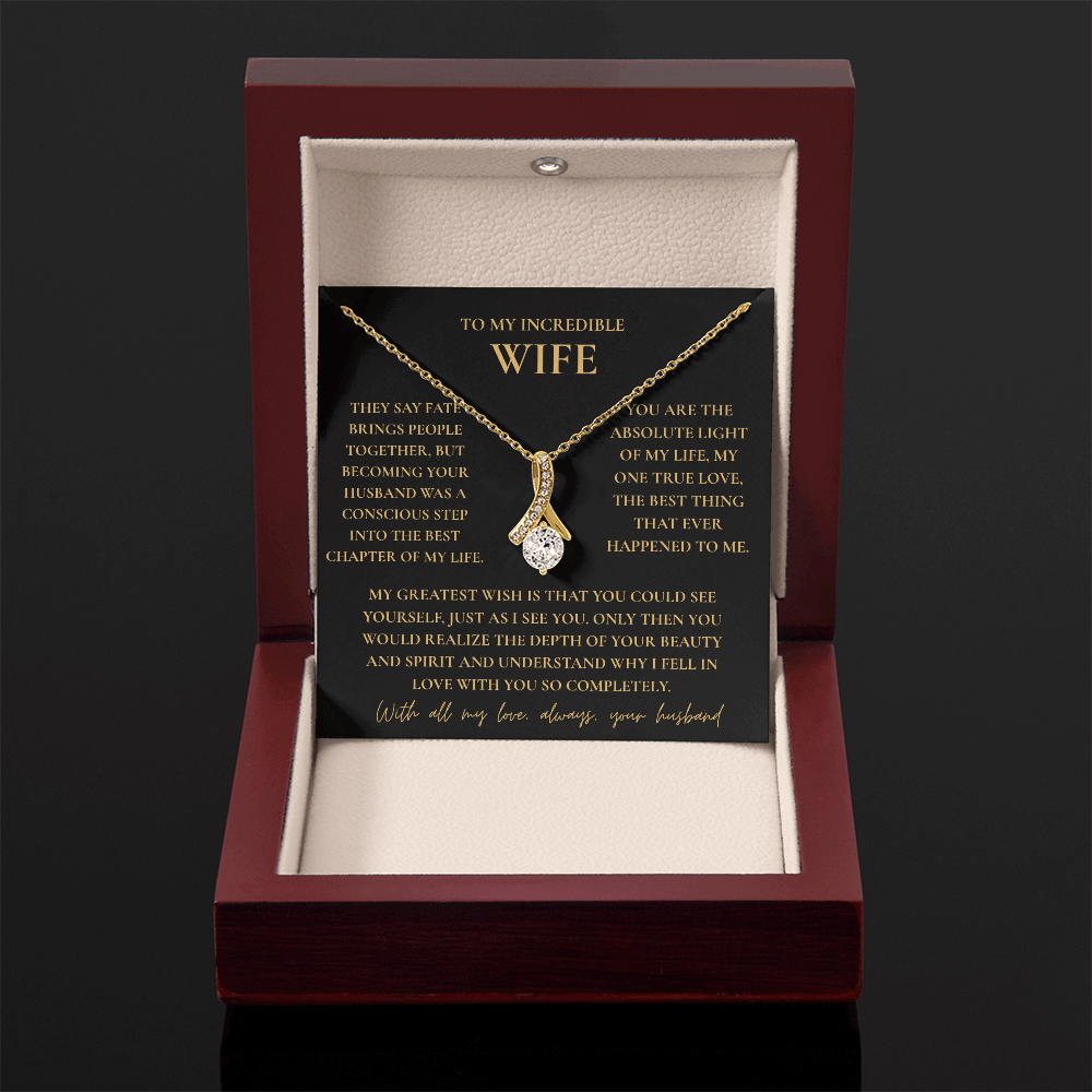 To My Wife Necklace - Romantic Gift with Message Card