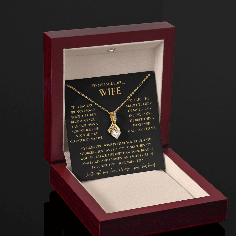To My Wife Necklace - Romantic Gift with Message Card