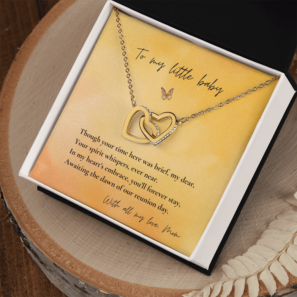 Loss of Child Memorial Necklace | Infant Loss Keepsake Jewelry | Interlocking Hearts Bereavement Gift for Mom