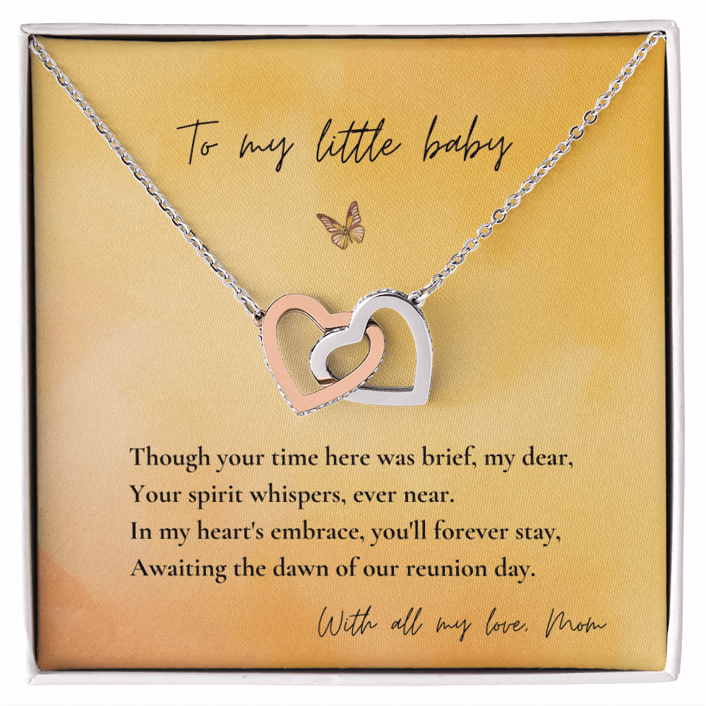 Loss of Child Memorial Necklace | Infant Loss Keepsake Jewelry | Interlocking Hearts Bereavement Gift for Mom