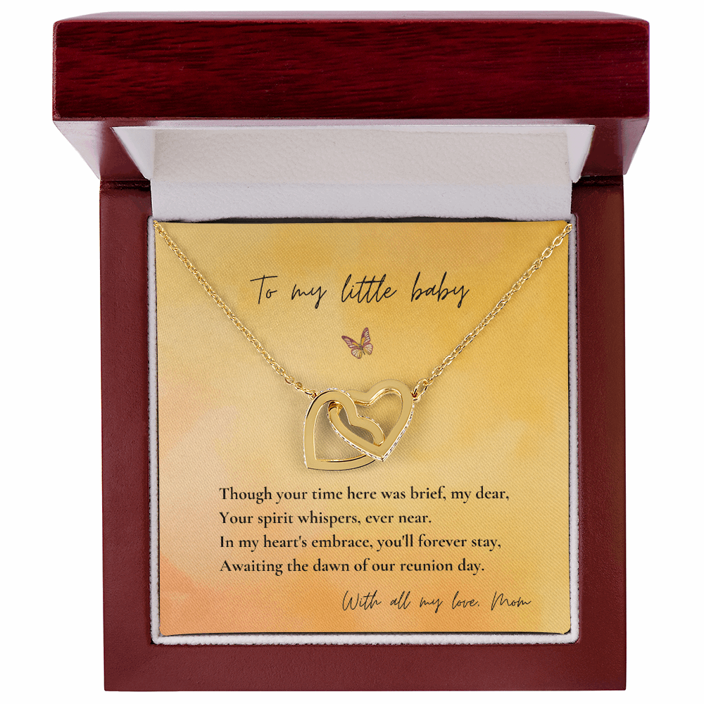 Loss of Child Memorial Necklace | Infant Loss Keepsake Jewelry | Interlocking Hearts Bereavement Gift for Mom
