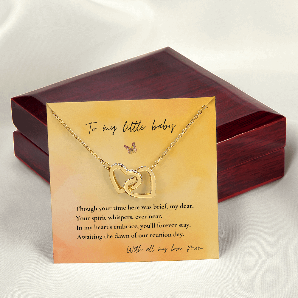 Loss of Child Memorial Necklace | Infant Loss Keepsake Jewelry | Interlocking Hearts Bereavement Gift for Mom
