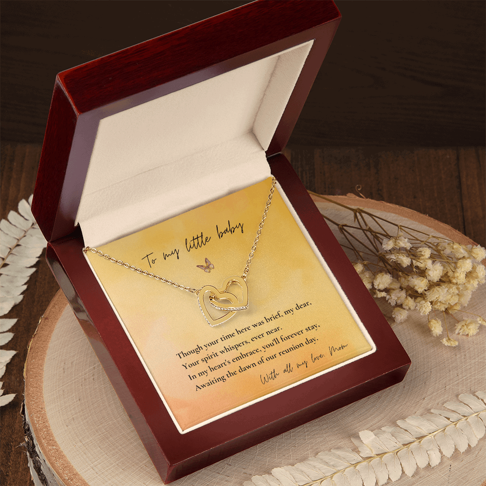 Loss of Child Memorial Necklace | Infant Loss Keepsake Jewelry | Interlocking Hearts Bereavement Gift for Mom