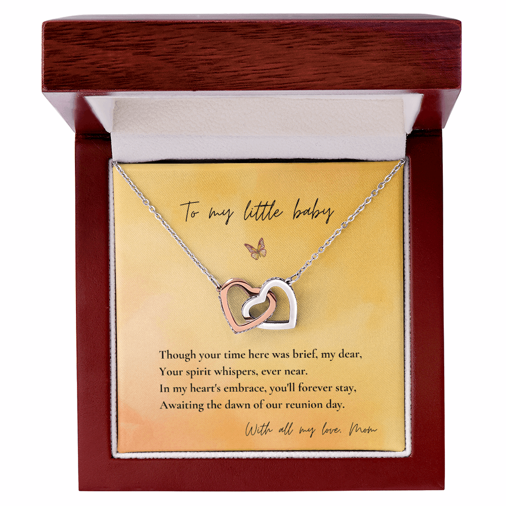 Loss of Child Memorial Necklace | Infant Loss Keepsake Jewelry | Interlocking Hearts Bereavement Gift for Mom