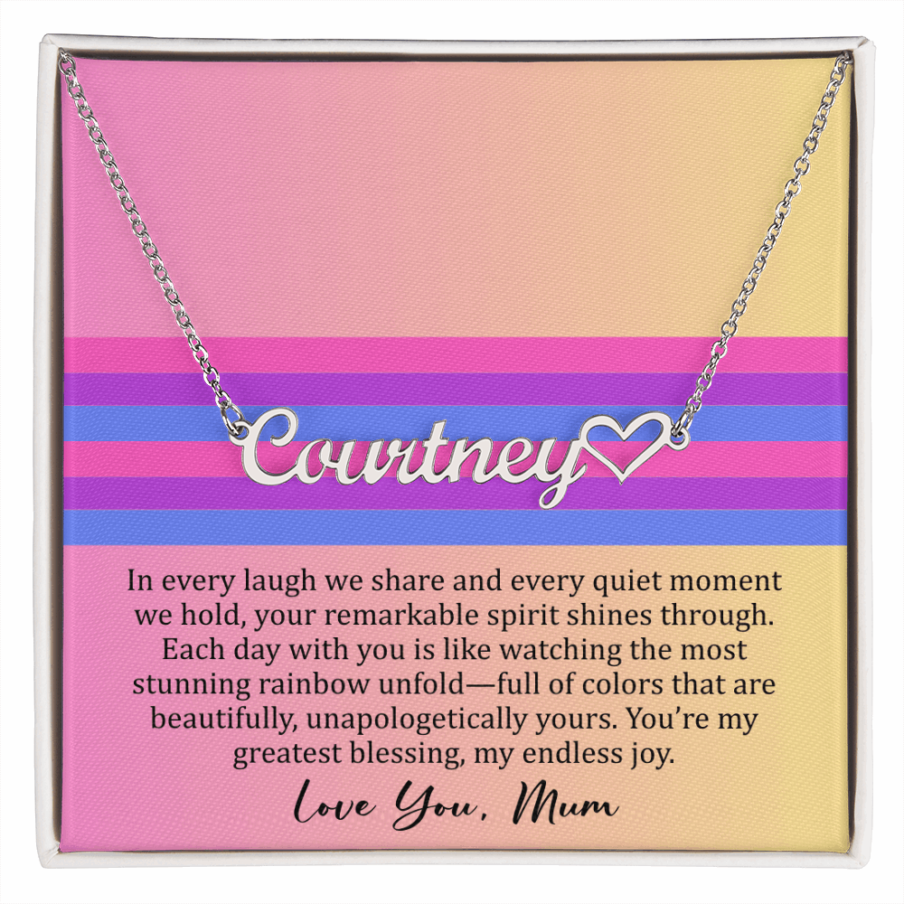 Personalized Bisexual Pride Name Necklace – Meaningful Gift from Mom for Daughter or Son