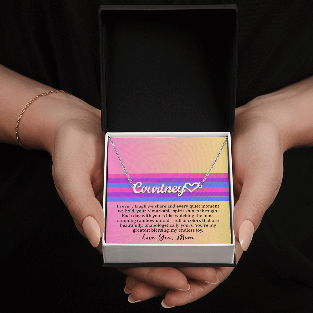 Personalized Bisexual Pride Name Necklace – Meaningful Gift from Mom for Daughter or Son