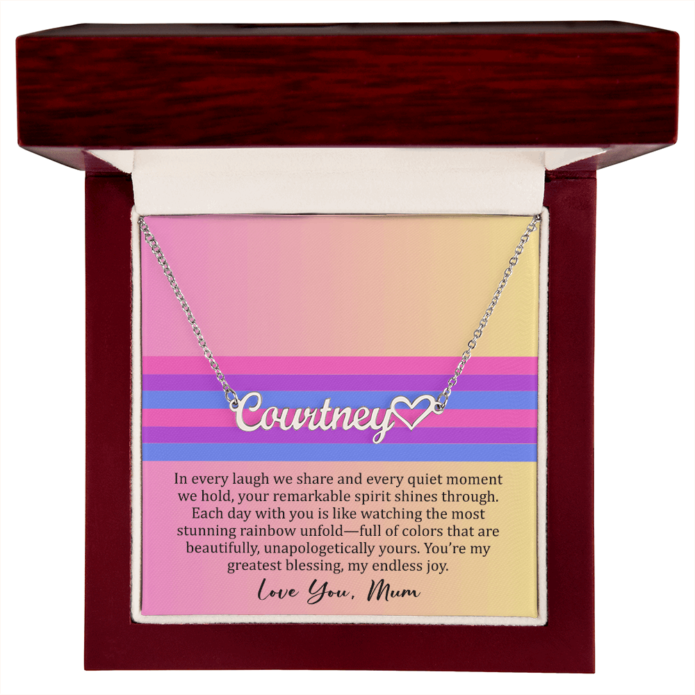 Personalized Bisexual Pride Name Necklace – Meaningful Gift from Mom for Daughter or Son