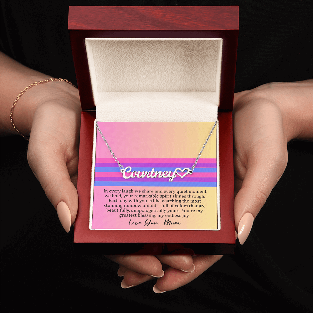 Personalized Bisexual Pride Name Necklace – Meaningful Gift from Mom for Daughter or Son