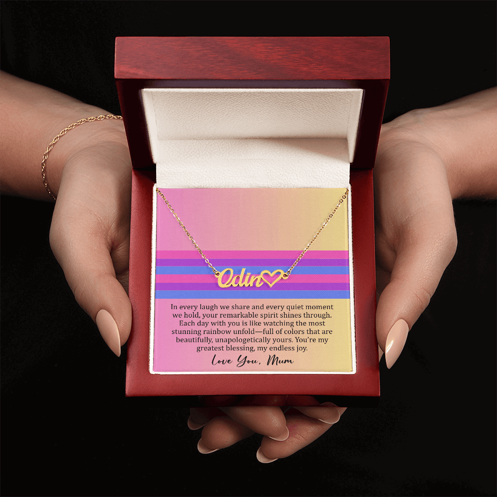 Personalized Bisexual Pride Name Necklace – Meaningful Gift from Mom for Daughter or Son