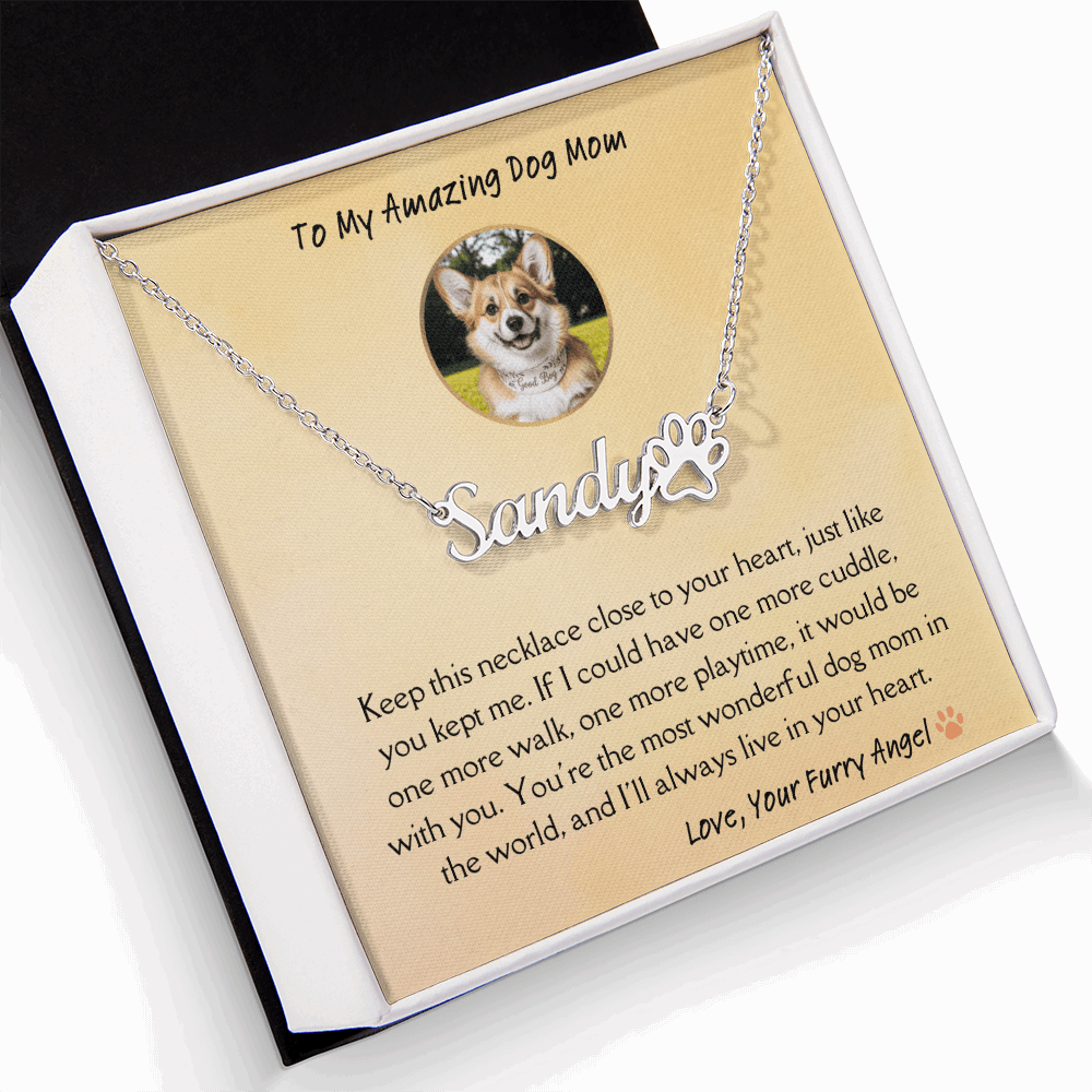 Personalized Dog Name Memorial Necklace – Pet Loss Sympathy Gift for Dog Moms