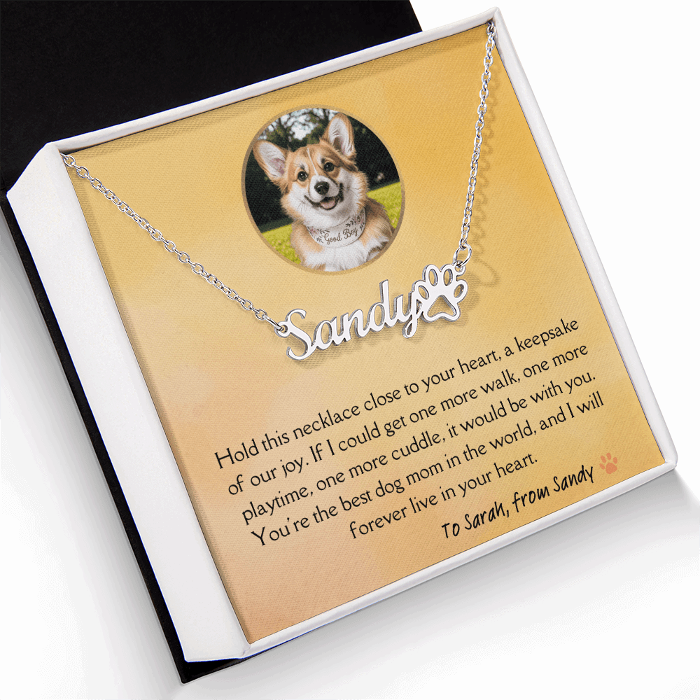 Personalized Dog Memorial Necklace for Dog Mom - Pet Loss Sympathy Gift