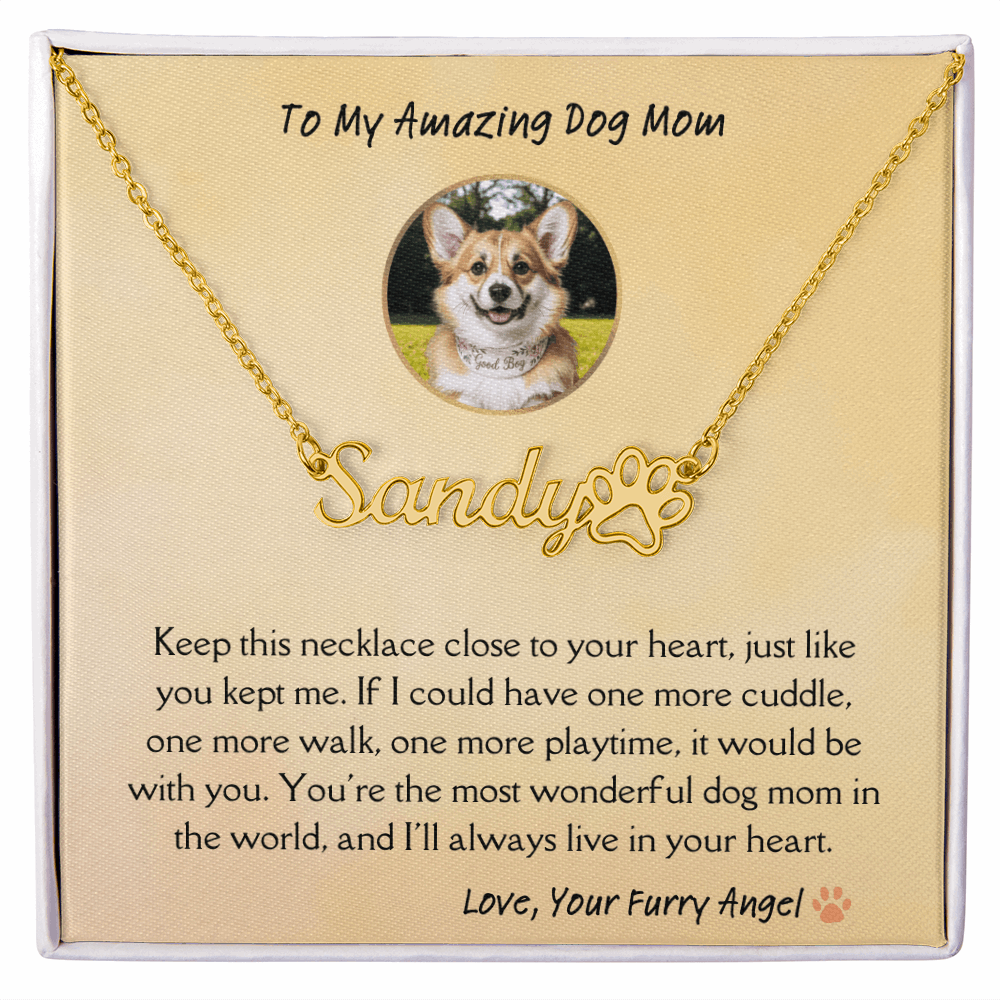 Personalized Dog Name Memorial Necklace – Pet Loss Sympathy Gift for Dog Moms