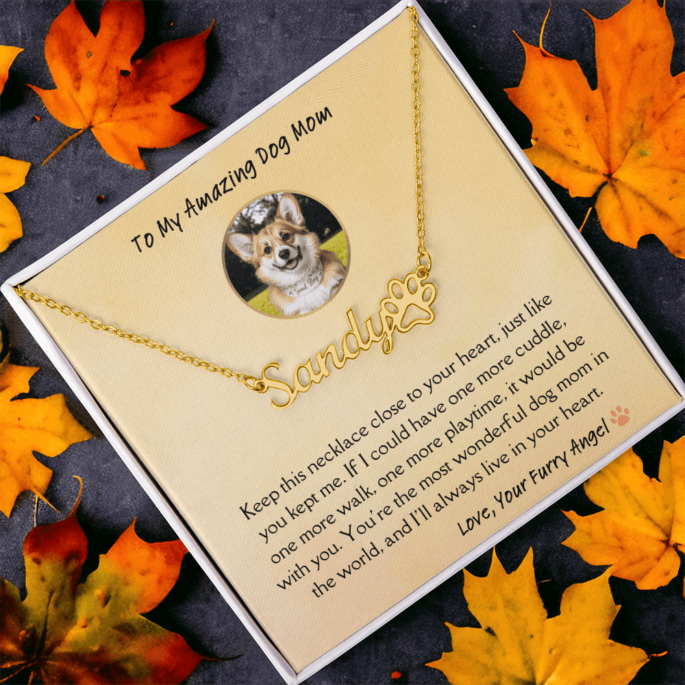 Personalized Dog Name Memorial Necklace – Pet Loss Sympathy Gift for Dog Moms