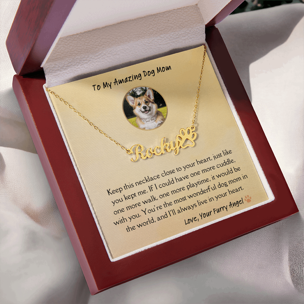 Personalized Dog Name Memorial Necklace – Pet Loss Sympathy Gift for Dog Moms