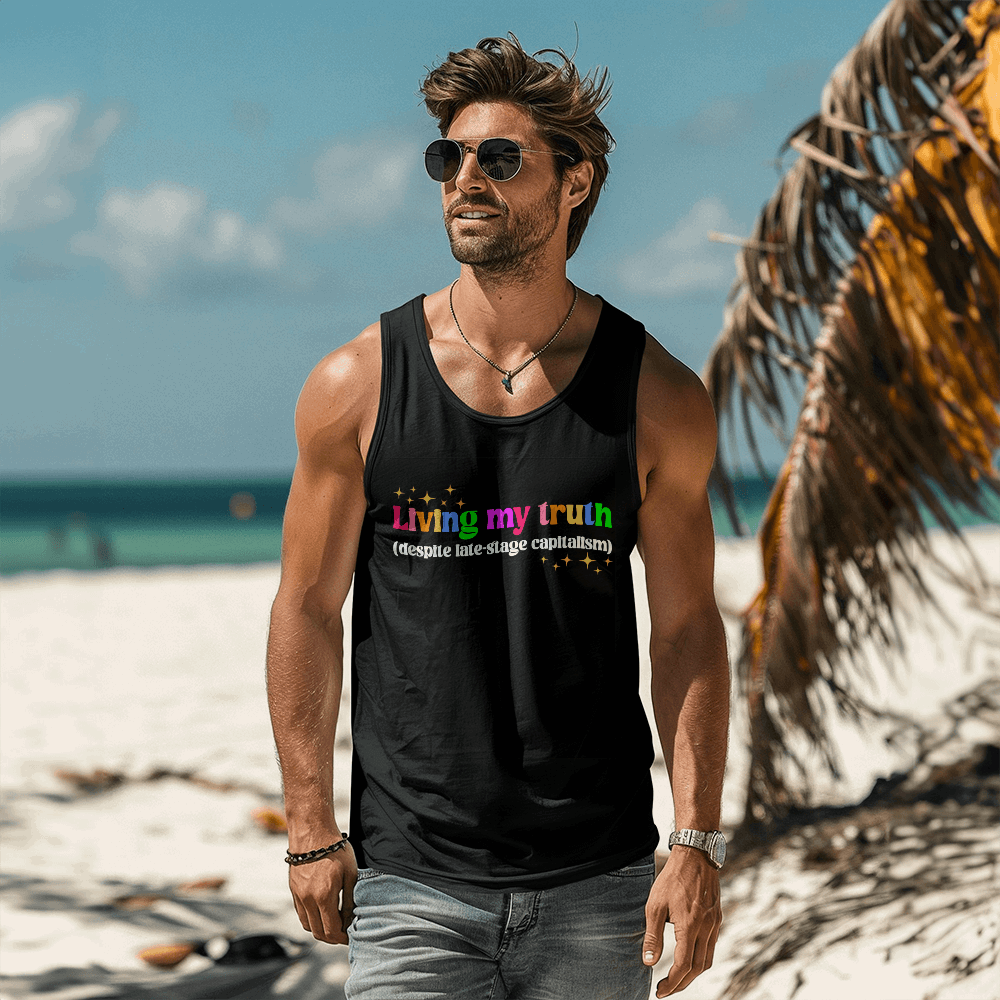 Living My Truth LGBTQ Pride Tank Top – Funny & Colorful Queer Unisex Clothing