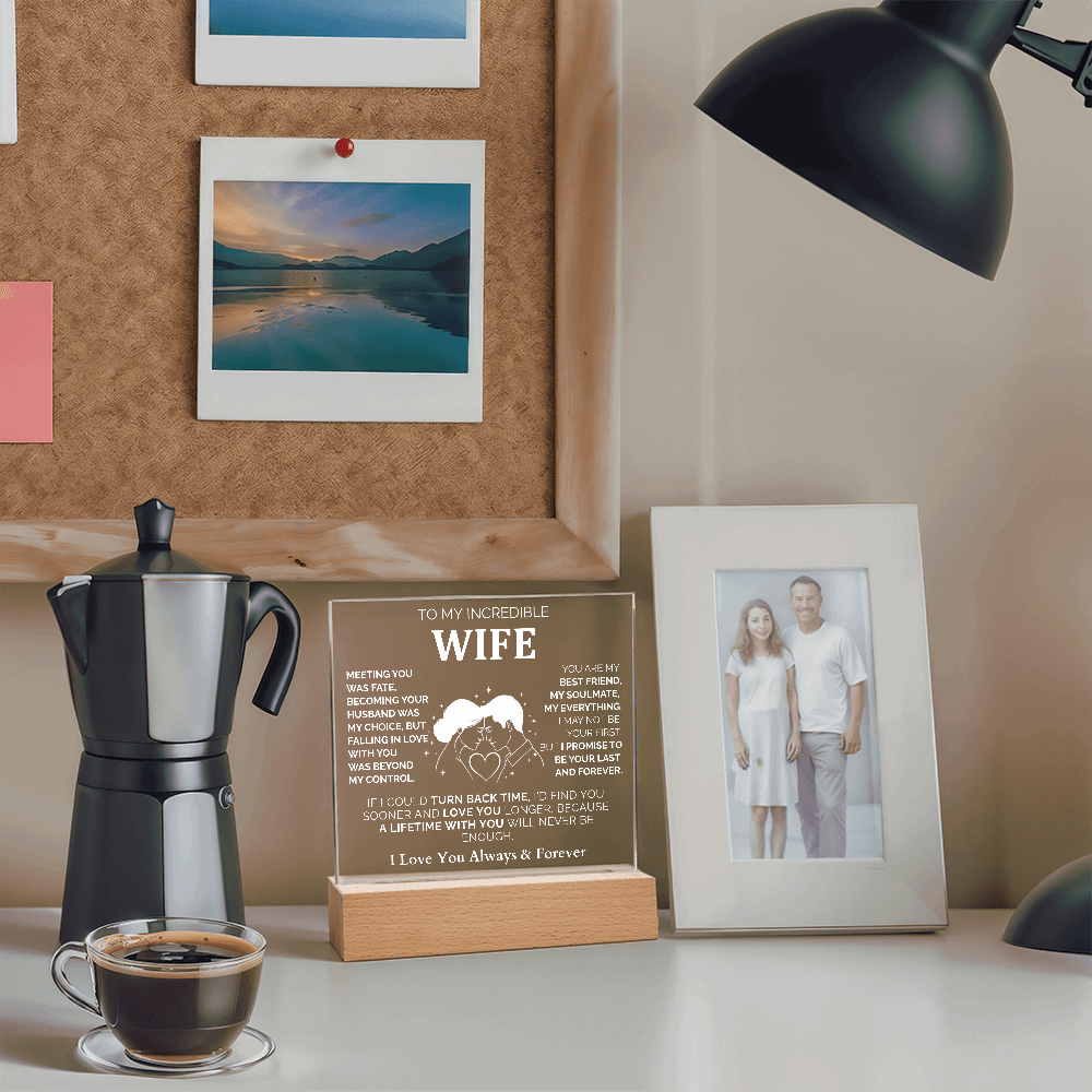 To My Wife – Romantic Acrylic Plaque | I Love You Always & Forever Perfect Christmas Gift from Husband