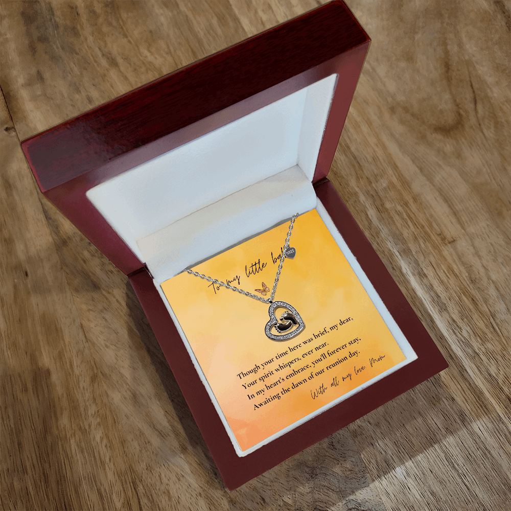 Loss of Child Memorial Necklace | Infant Loss Keepsake Jewelry | Baby Feet Heart Bereavement Gift for Mom