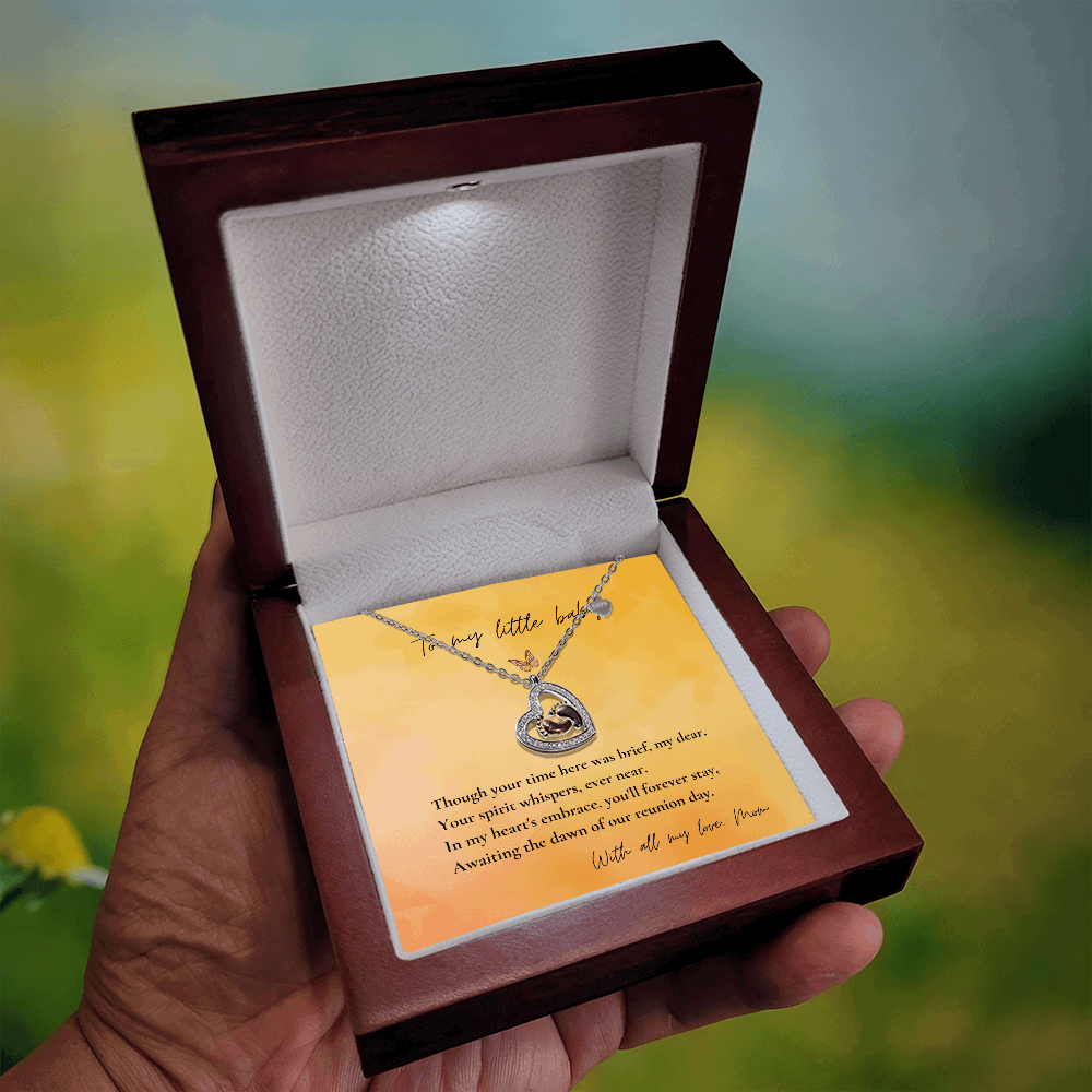 Loss of Child Memorial Necklace | Infant Loss Keepsake Jewelry | Baby Feet Heart Bereavement Gift for Mom