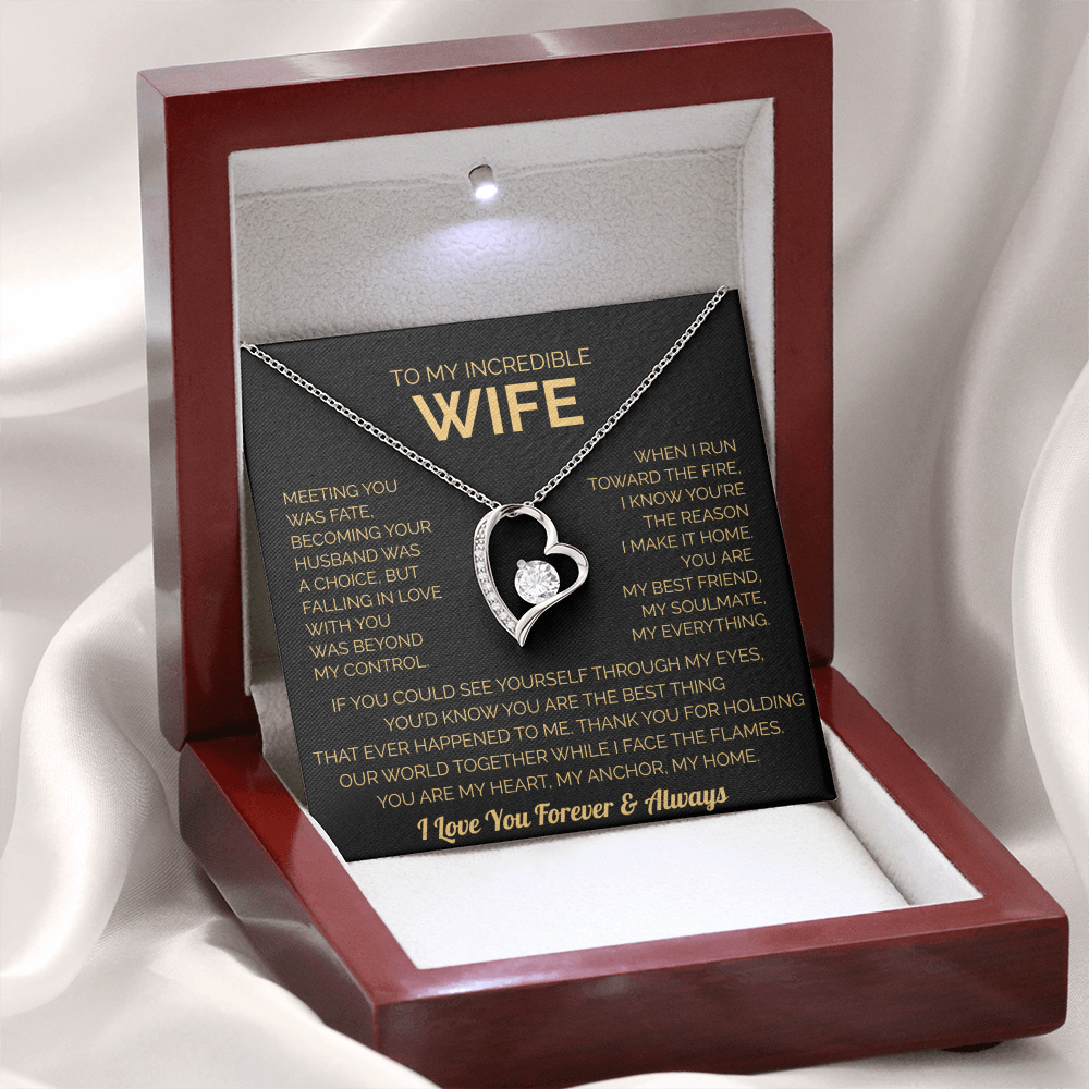 Firefighter Wife Necklace – Romantic Fire Wife Gift from Husband - Firefighter Wife Christmas Gift Idea