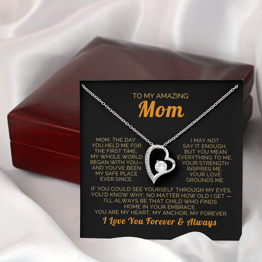To My Mom Necklace - Heartfelt Forever Love Gift Set for Christmas, Mother's Day or Birthday