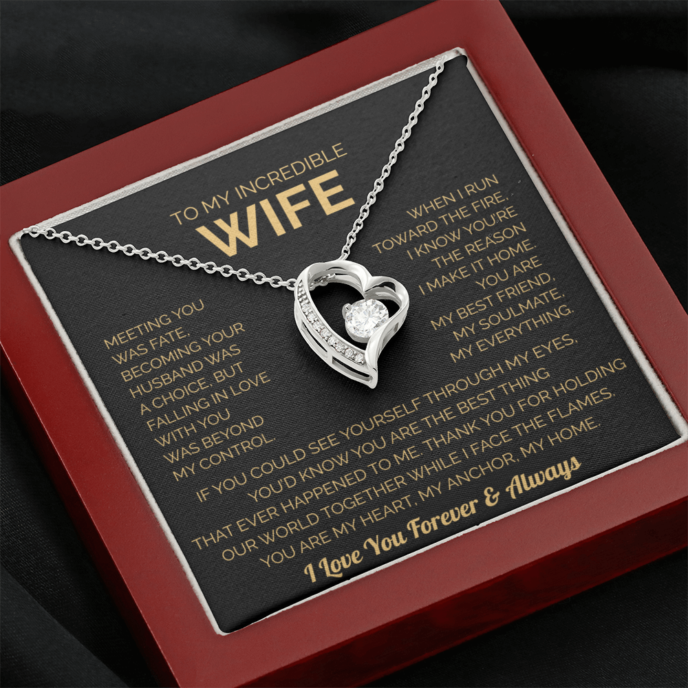 Firefighter Wife Necklace – Romantic Fire Wife Gift from Husband - Firefighter Wife Christmas Gift Idea