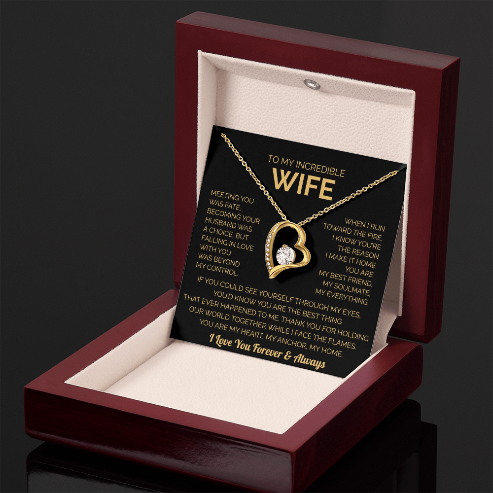Firefighter Wife Necklace – Romantic Fire Wife Gift from Husband - Firefighter Wife Christmas Gift Idea