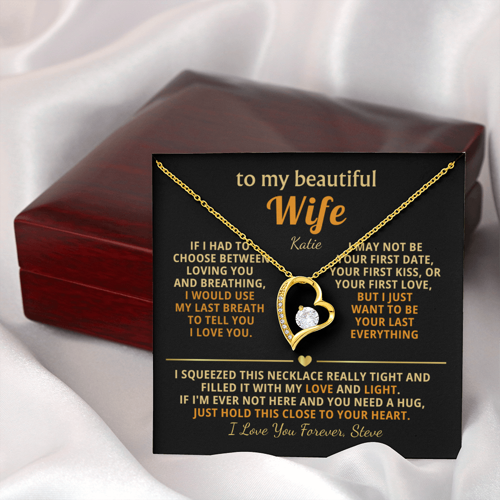 Personalized To My Wife Necklace - Heartfelt Heart Gift Set for Christmas, Anniversary or Birthday