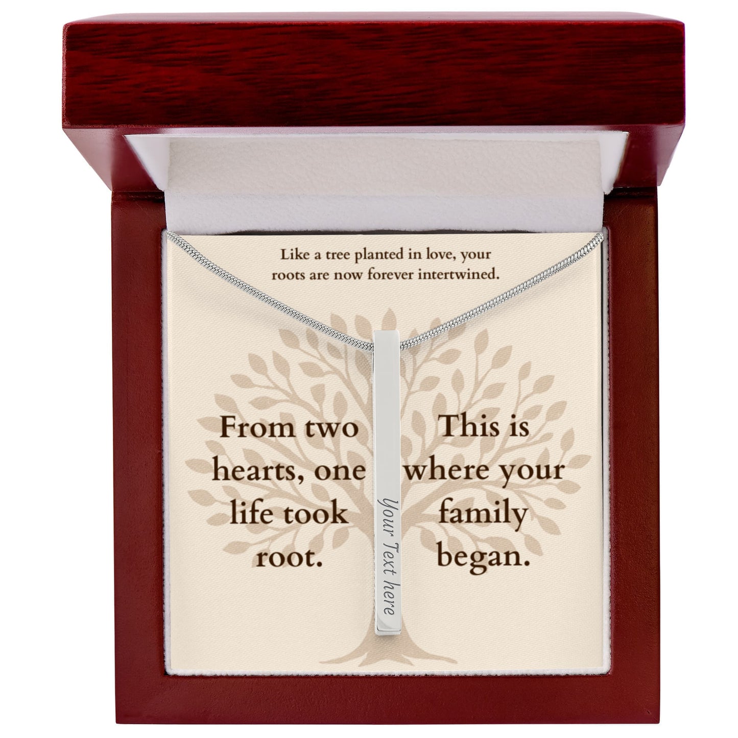 Personalized Family Tree Necklace for New Parents – Custom Engraved Pendant with Baby Name & Birth Date