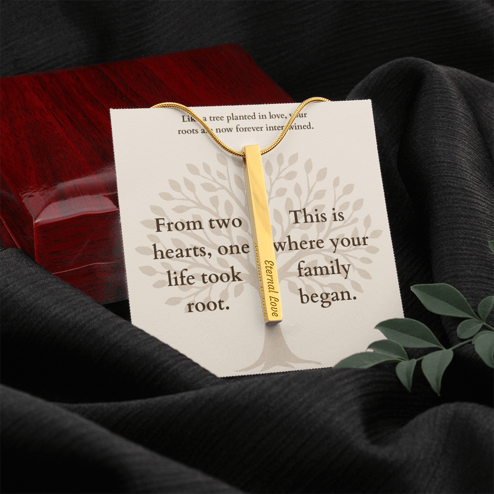 Personalized Family Tree Necklace for New Parents – Custom Engraved Pendant with Baby Name & Birth Date