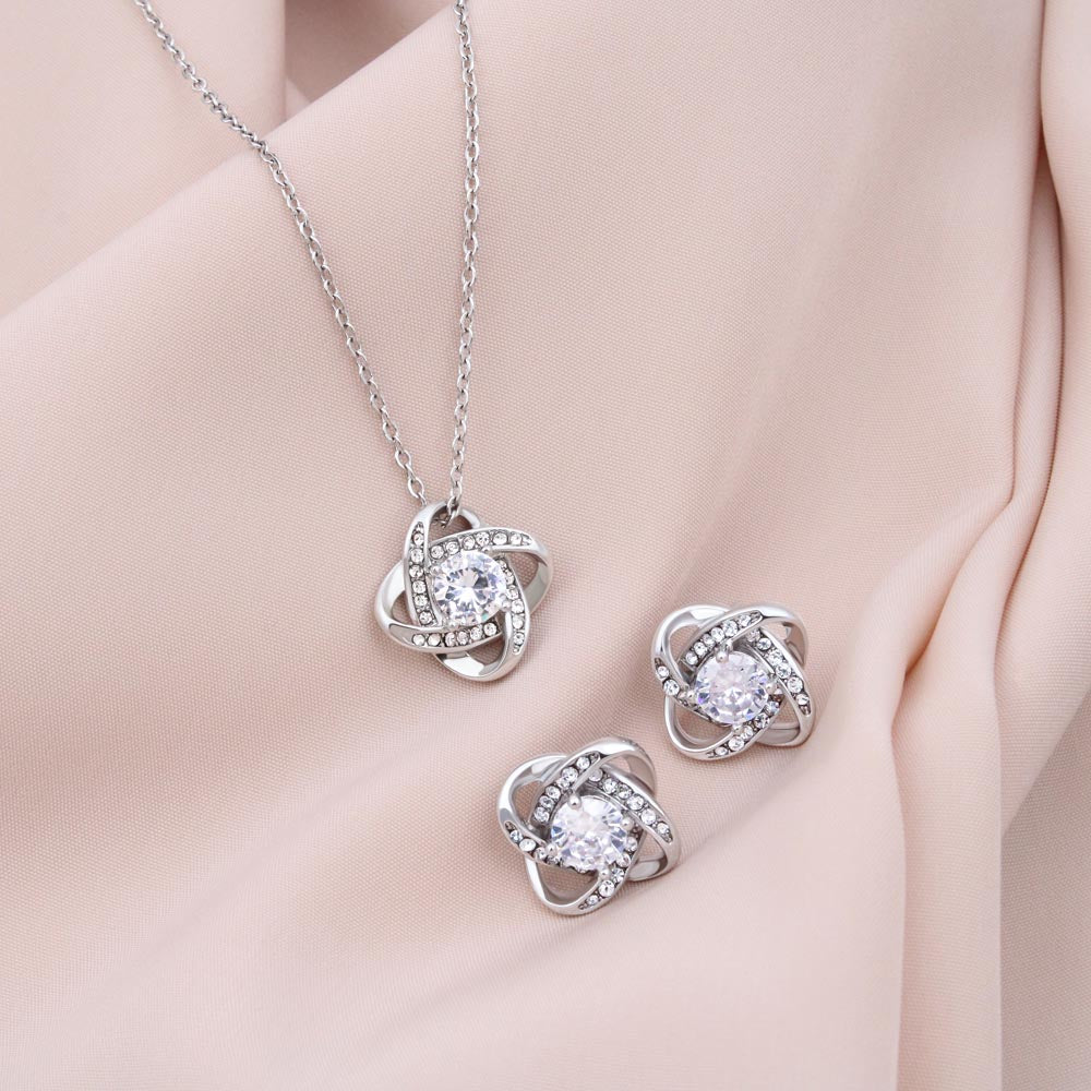 To My Wife Love Knot Necklace & Earring Set