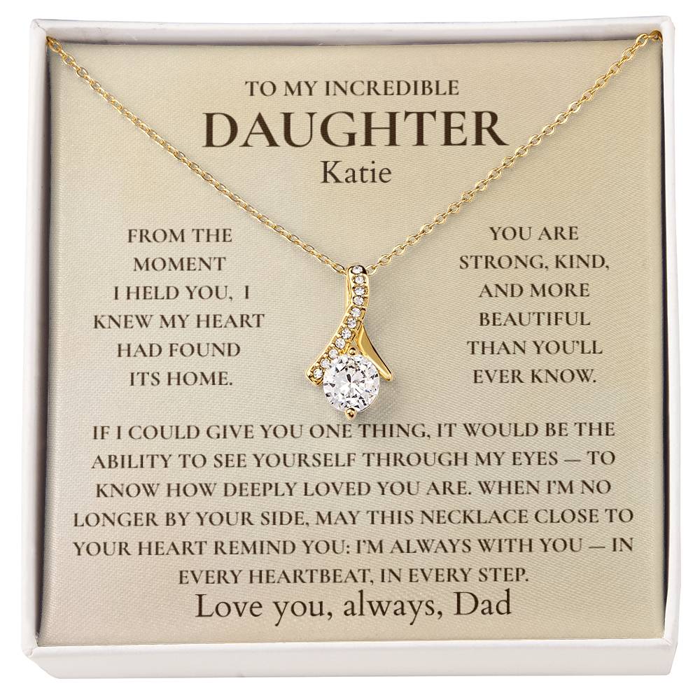 Personalized To My Daughter Necklace – “I'm Always With You” Gift from Mom or Dad for Daughter | Birthday, Christmas, Graduation