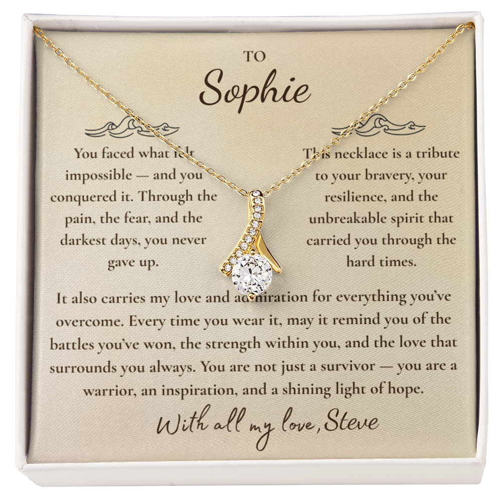 Personalized Cancer Survivor Gift – Cancer Free Jewelry | Personalized Warrior Necklace | Healing Journey & Recovery Celebration Pendant