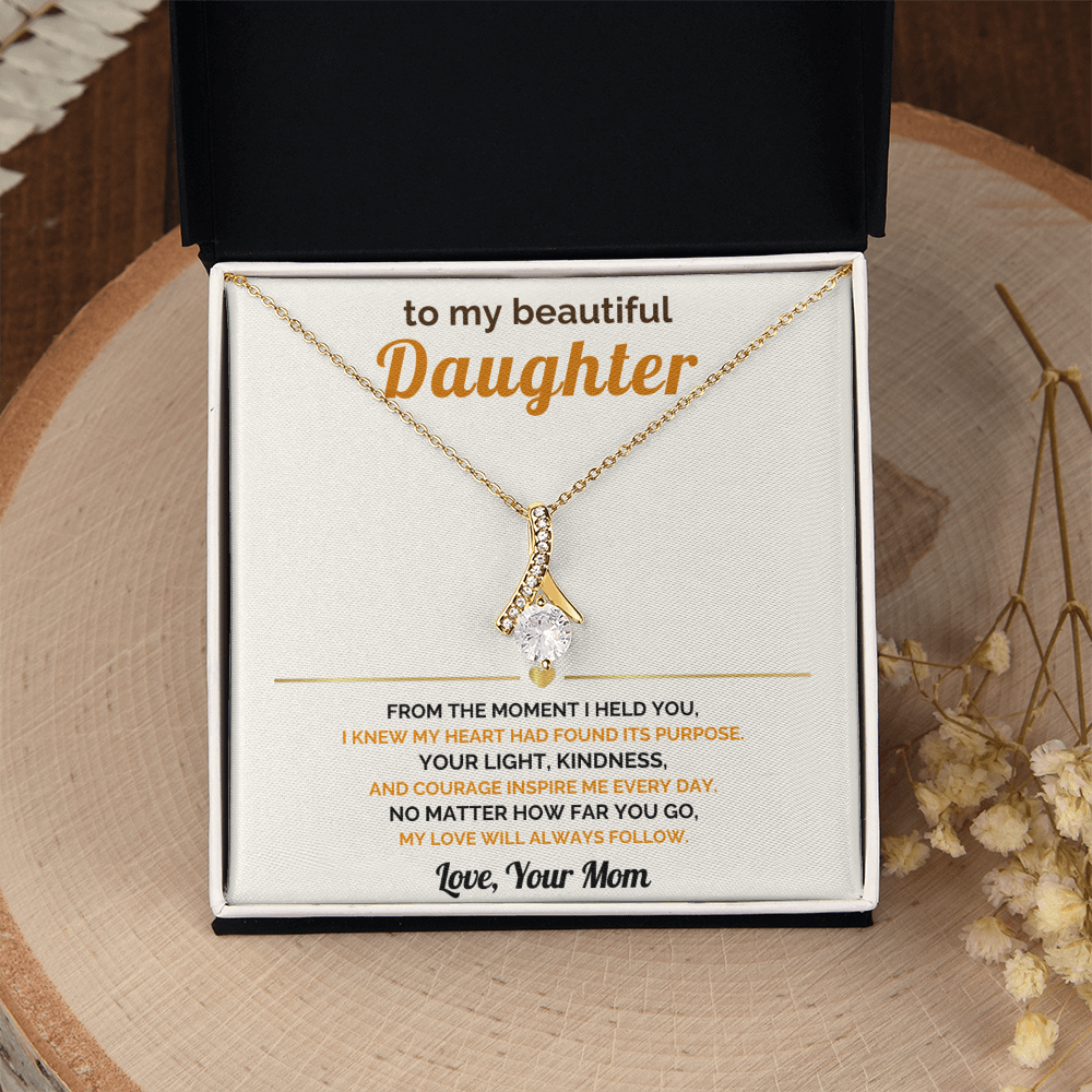 To My Daughter From Mom - My Love Will Always Follow - Beautiful Jewelry Gift