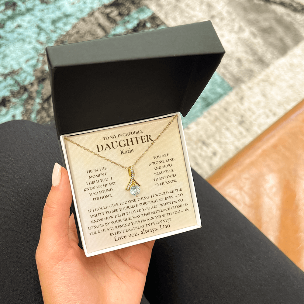 Personalized To My Daughter Necklace – “I'm Always With You” Gift from Mom or Dad for Daughter | Birthday, Christmas, Graduation