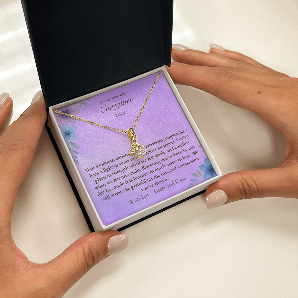 Personalized Caregiver Necklace – Heartfelt Appreciation for Nurses, Hospice Workers, and Caregivers