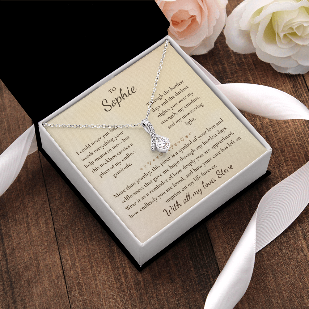 Personalized Caregiver Appreciation Necklace – Caregiver Gifts for Women | Thank You Gifts for Nurses, Hospice & Wife Caregivers | Gift for Caregiver