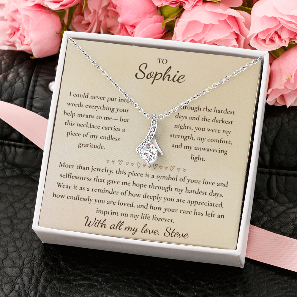 Personalized Caregiver Appreciation Necklace – Caregiver Gifts for Women | Thank You Gifts for Nurses, Hospice & Wife Caregivers | Gift for Caregiver