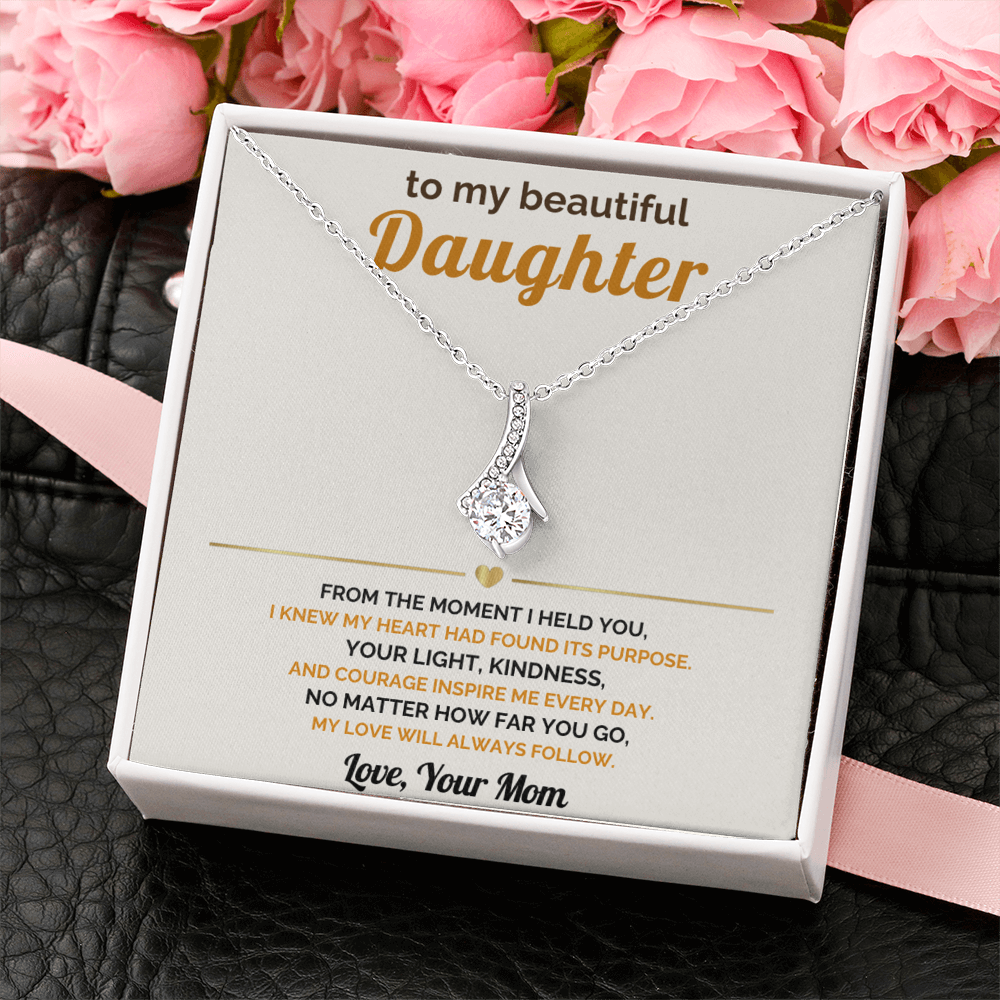 To My Daughter From Mom - My Love Will Always Follow - Beautiful Jewelry Gift