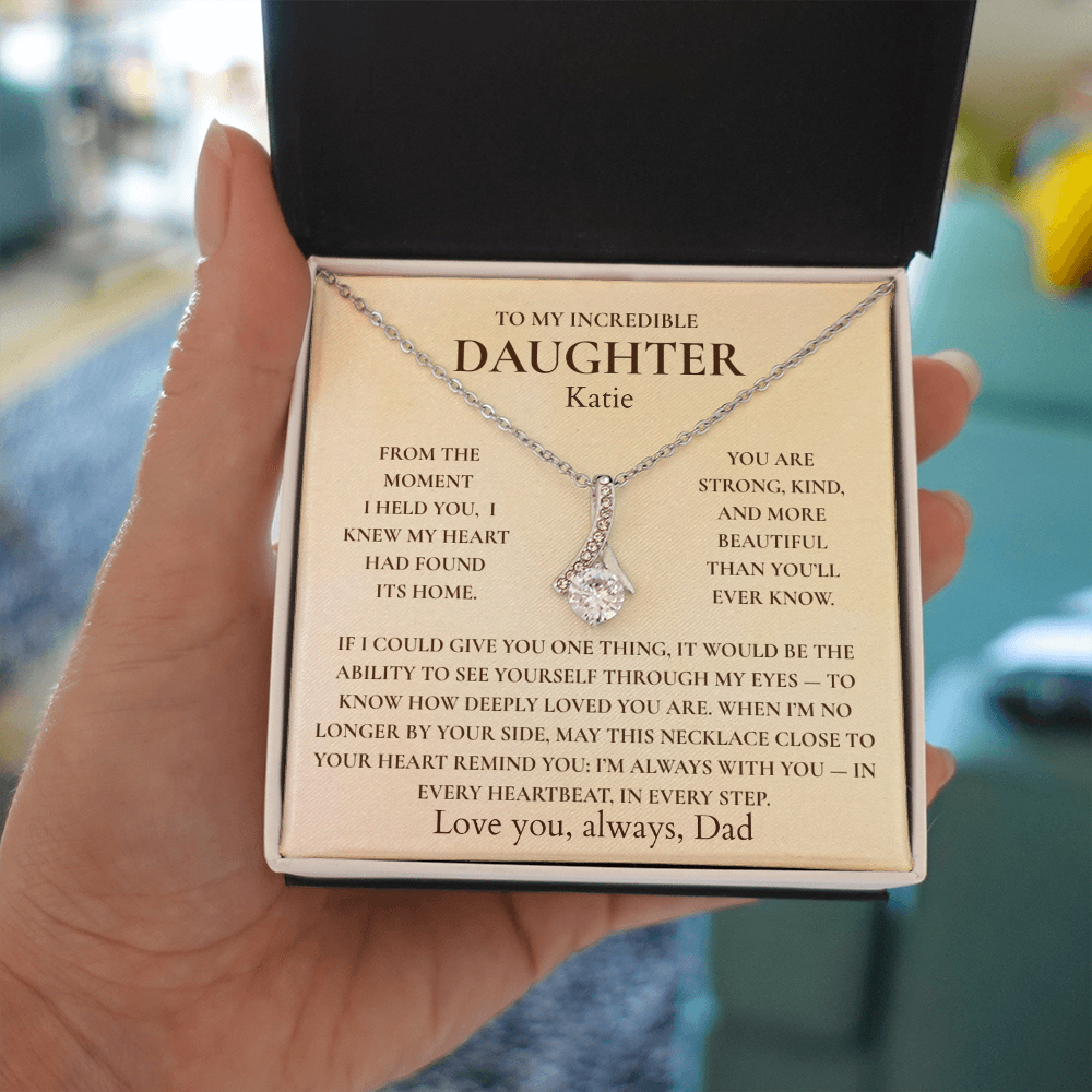 Personalized To My Daughter Necklace – “I'm Always With You” Gift from Mom or Dad for Daughter | Birthday, Christmas, Graduation