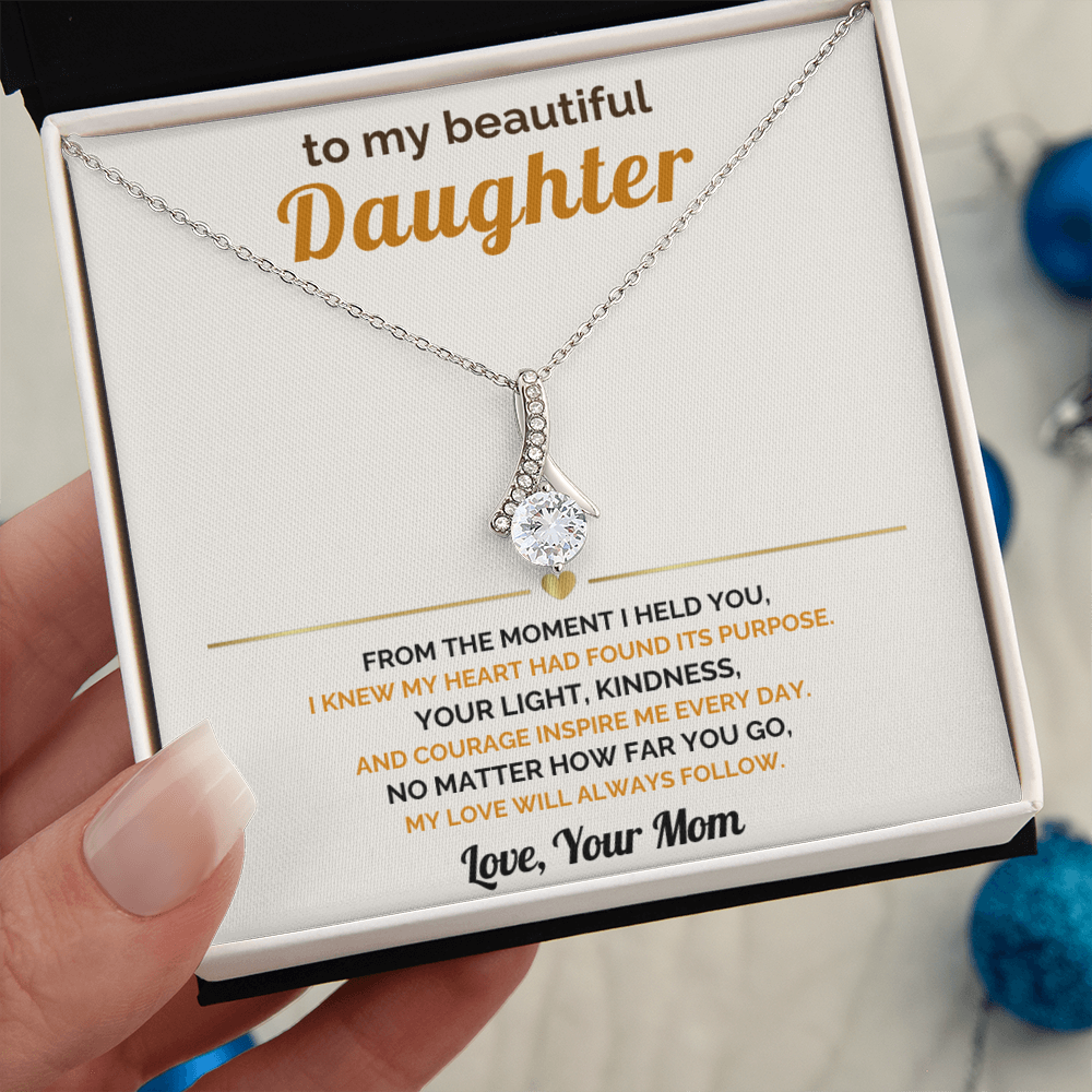 To My Daughter From Mom - My Love Will Always Follow - Beautiful Jewelry Gift