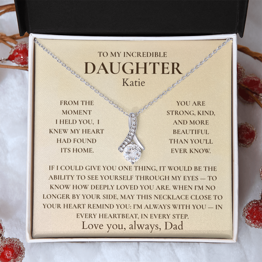 Personalized To My Daughter Necklace – “I'm Always With You” Gift from Mom or Dad for Daughter | Birthday, Christmas, Graduation
