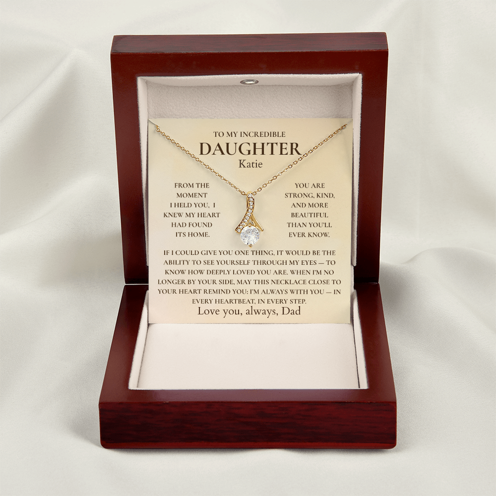 Personalized To My Daughter Necklace – “I'm Always With You” Gift from Mom or Dad for Daughter | Birthday, Christmas, Graduation