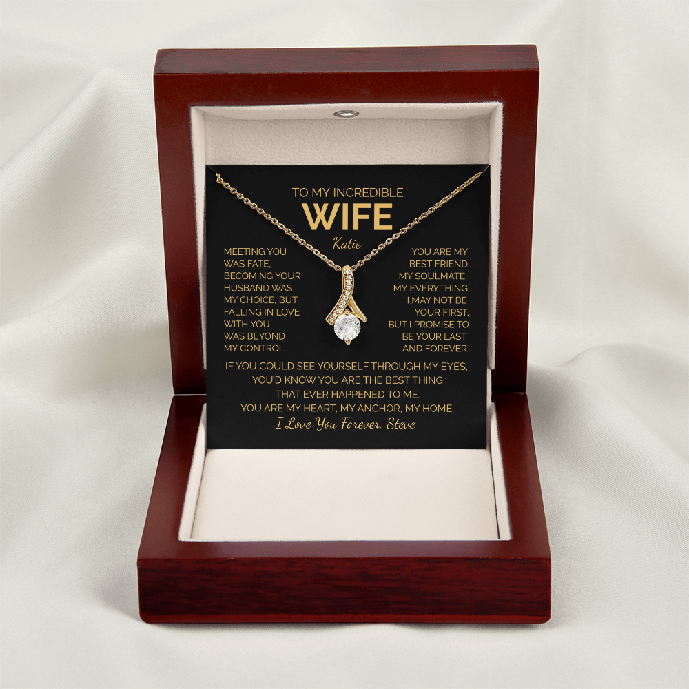 Personalized To My Wife Necklace - Romantic Gift Set (Black Card)