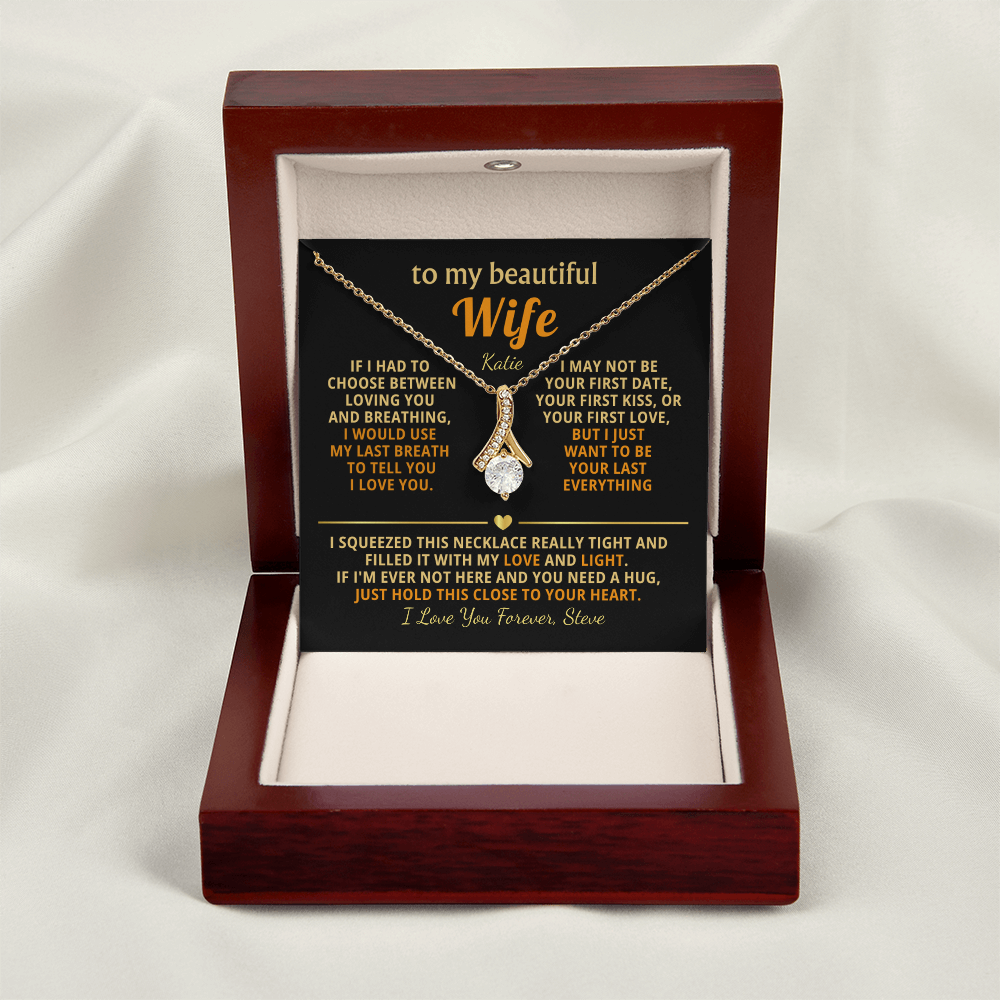 Personalized To My Wife Necklace - Heartfelt Gift Set for Christmas, Anniversary or Birthday